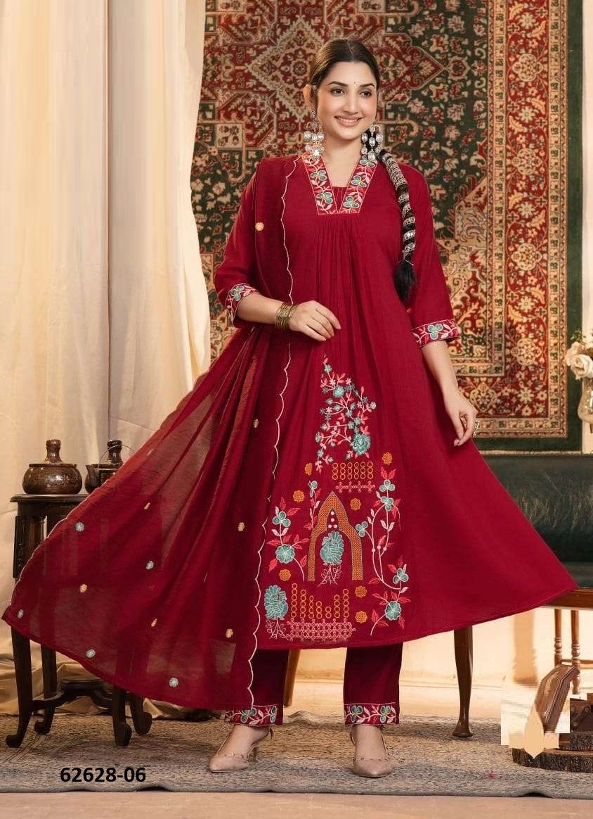 CRSYTAL - Catalog # 62628 (Set of 6 Readymade Salwar Suits) by Kaya Ahmedabad