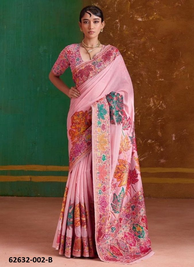 PURE KASHMIRI 2 - Catalog # 62632 (Set of 6 Sarees) by Rajtex Fabrics