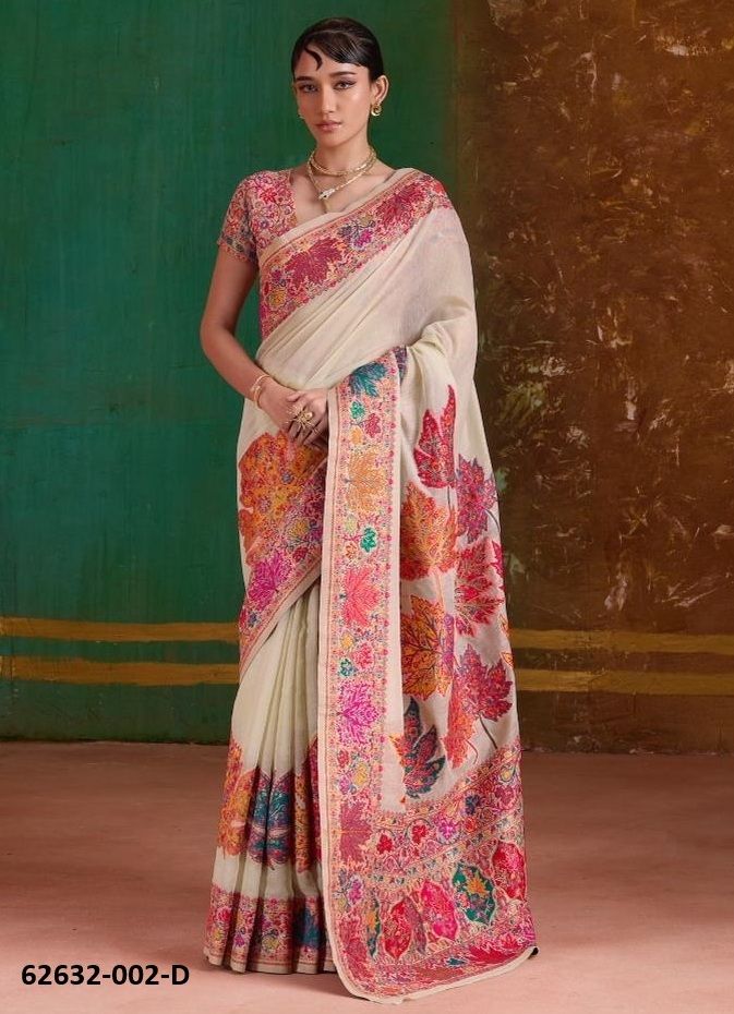 PURE KASHMIRI 2 - Catalog # 62632 (Set of 6 Sarees) by Rajtex Fabrics