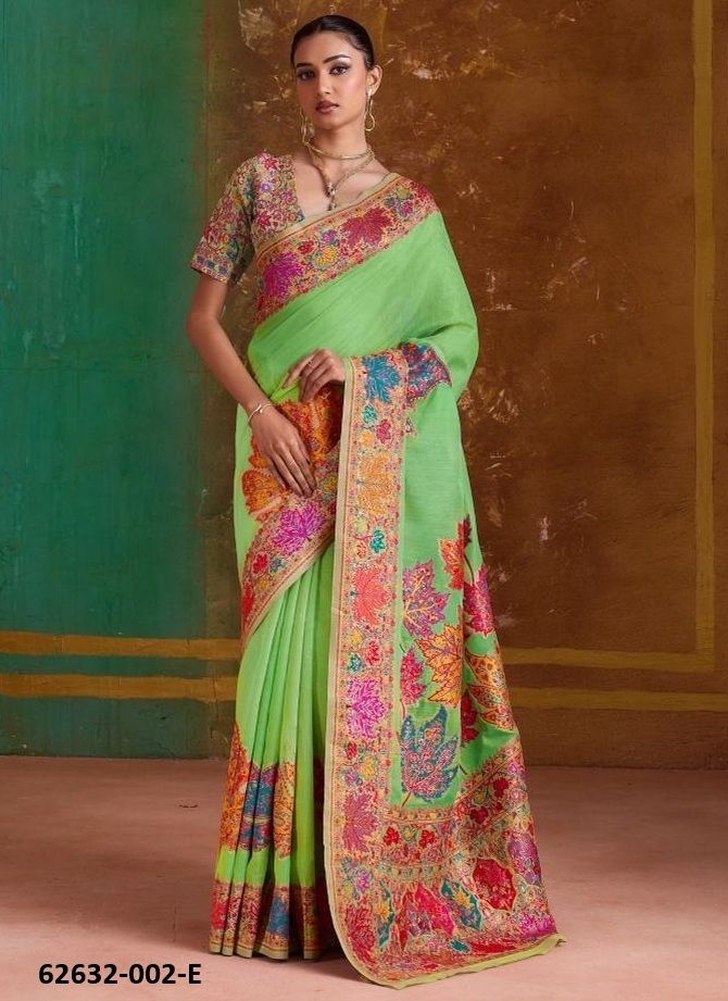 PURE KASHMIRI 2 - Catalog # 62632 (Set of 6 Sarees) by Rajtex Fabrics