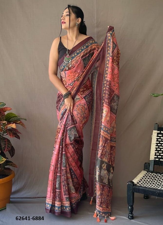 KALAMKARI PRINT - Catalog # 62641 (Set of 4 Sarees) by Desi Muse KALAMKARI PRINT - Catalog # 62641 (Set of 4 Sarees) by Desi Muse