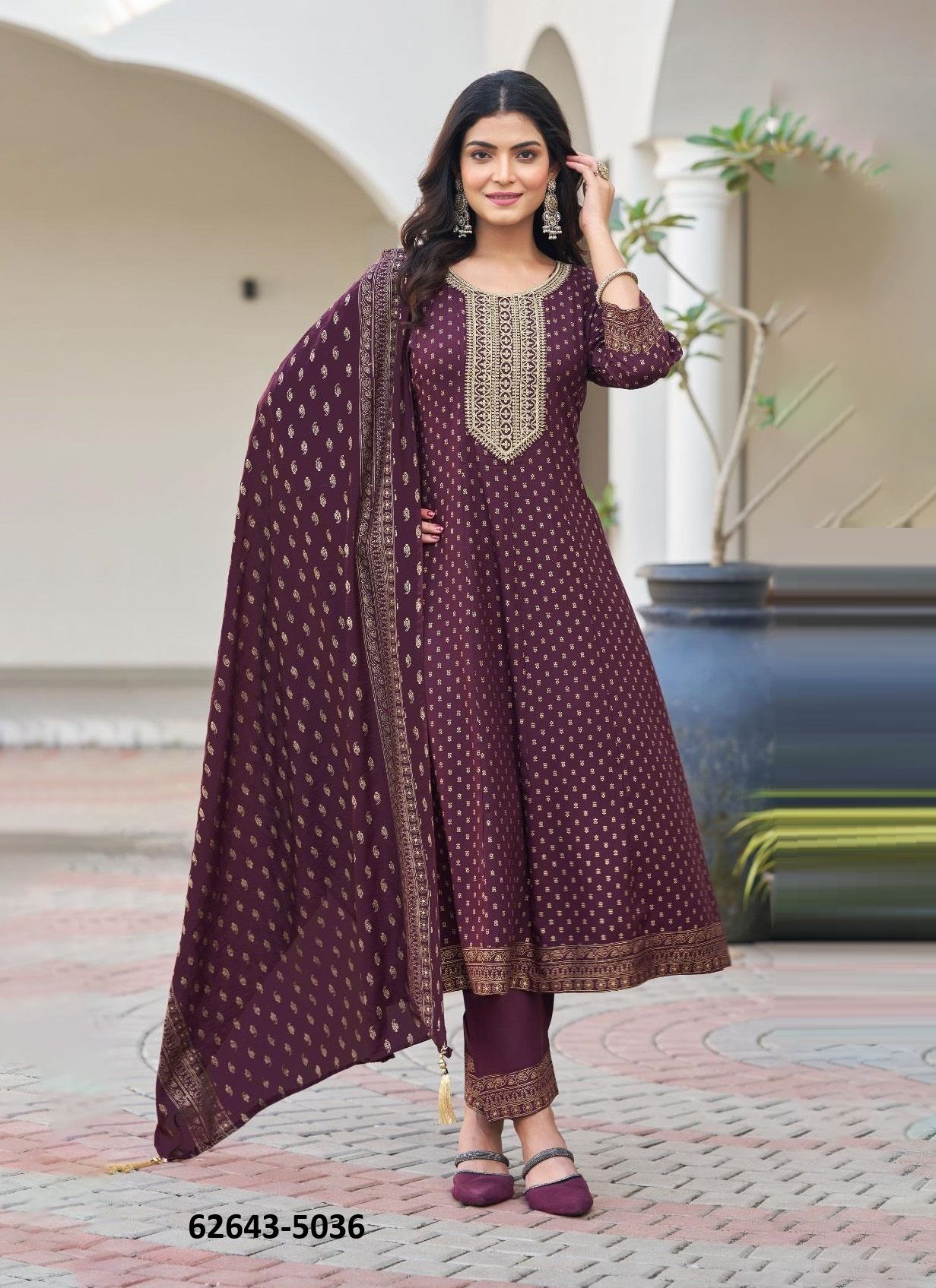 MALLAIKA - Catalog # 62643 (Set of 6 Readymade Salwar Suits) by Blue Hills