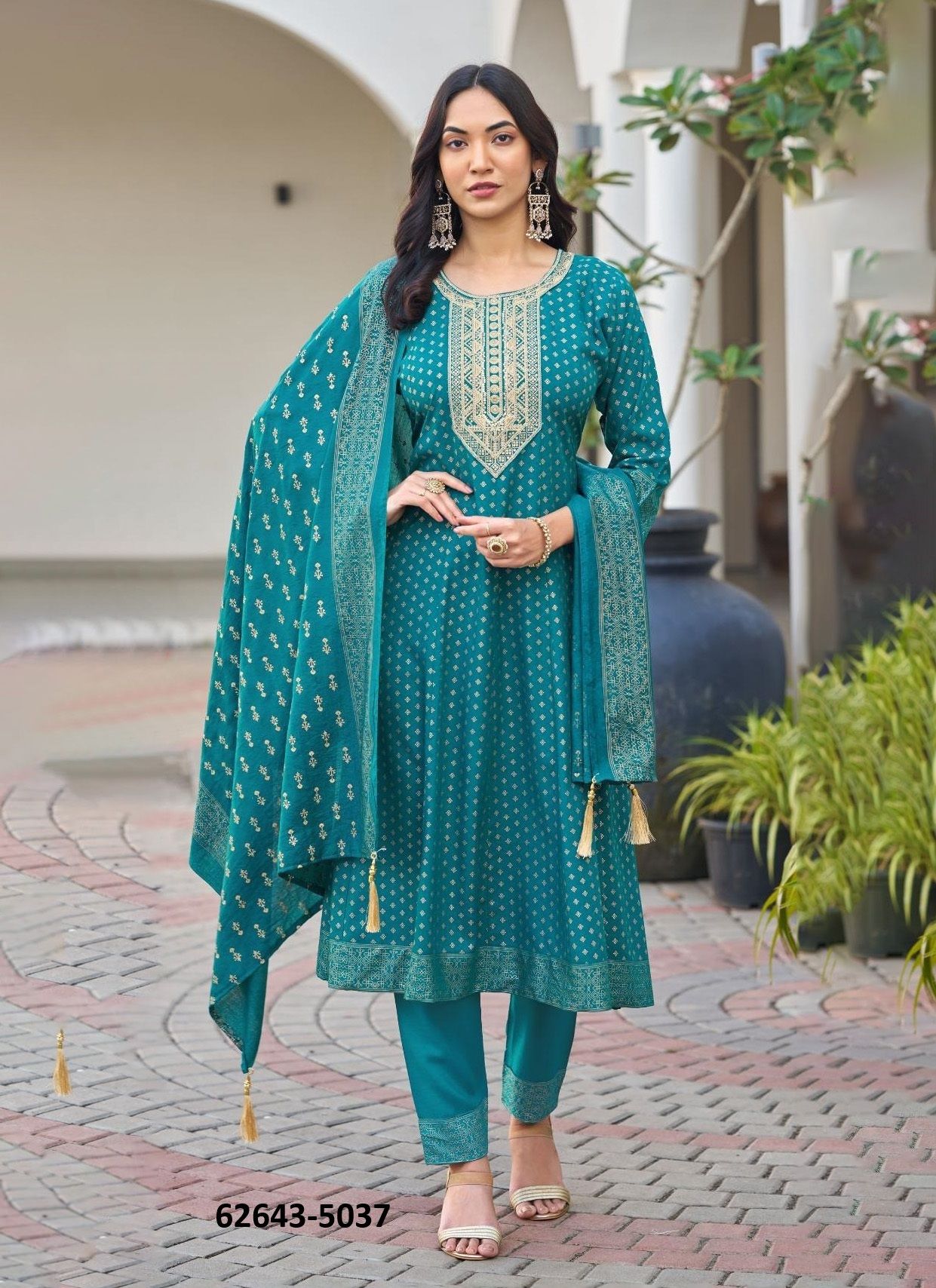 MALLAIKA - Catalog # 62643 (Set of 6 Readymade Salwar Suits) by Blue Hills