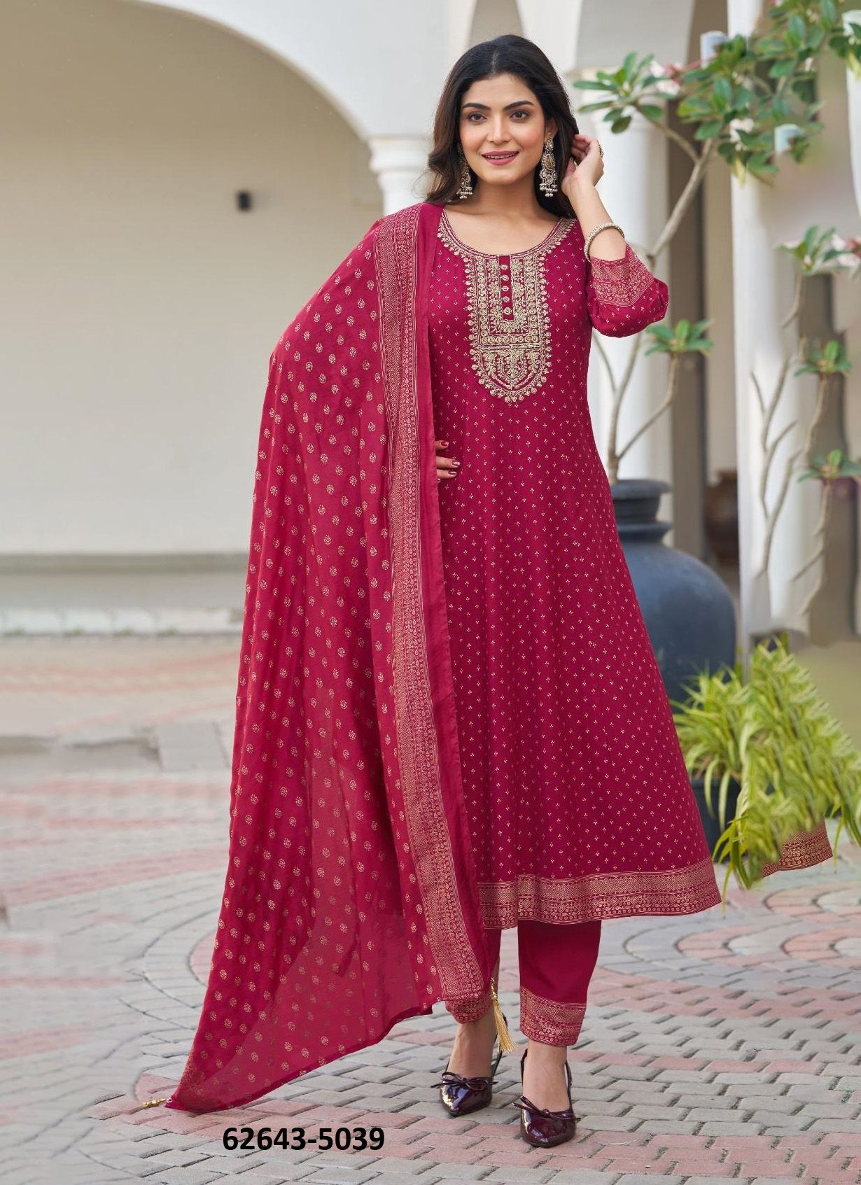 MALLAIKA - Catalog # 62643 (Set of 6 Readymade Salwar Suits) by Blue Hills