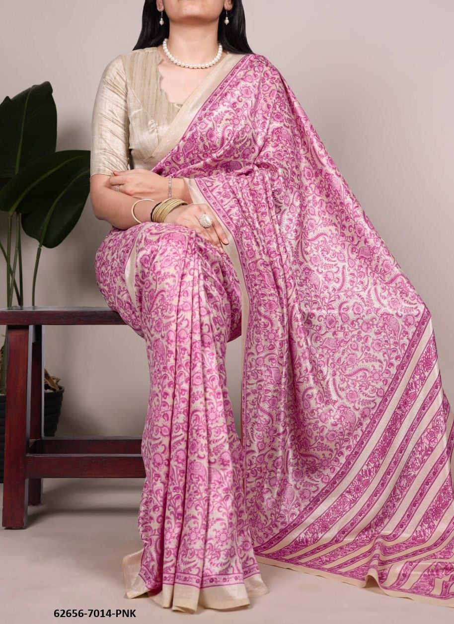 TUSSER SILK SERIES 7014 - Catalog # 62656 (Set of 4 Sarees) by Meheriya