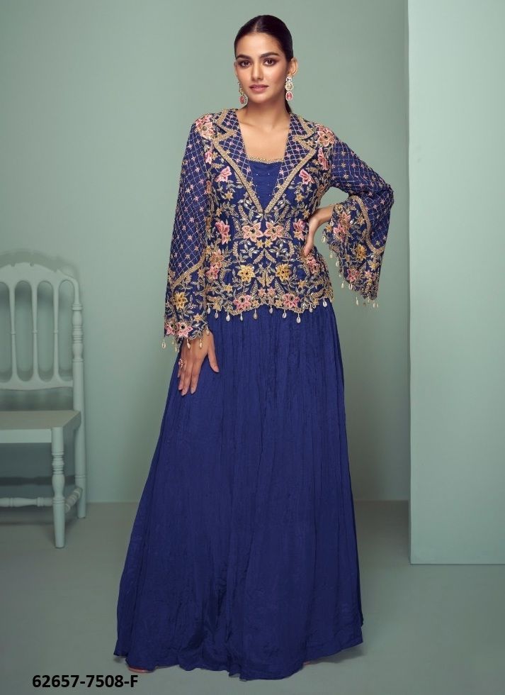 CROWN GOLD - Catalog # 62657 (Set of 6 Indo-Western Outfits) by Gulkayra Designer