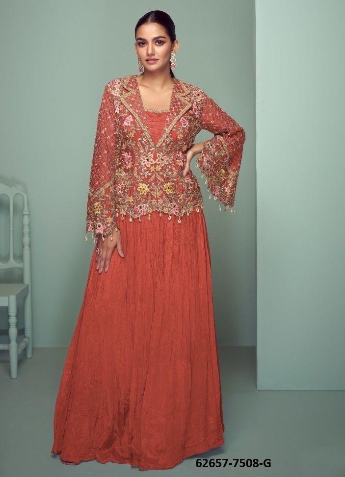 CROWN GOLD - Catalog # 62657 (Set of 6 Indo-Western Outfits) by Gulkayra Designer