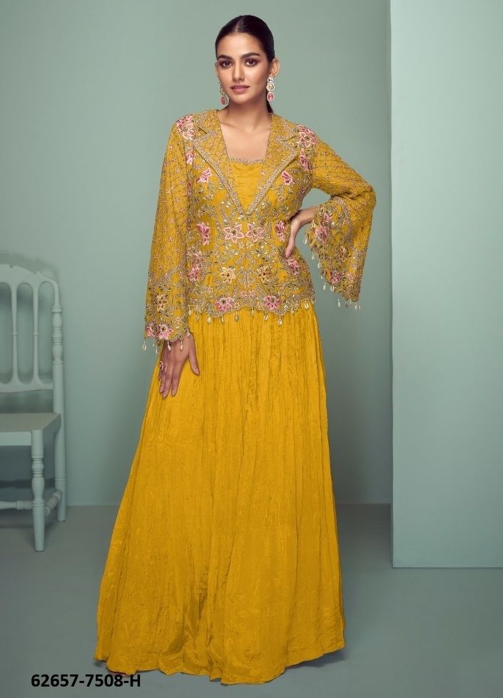 CROWN GOLD - Catalog # 62657 (Set of 6 Indo-Western Outfits) by Gulkayra Designer
