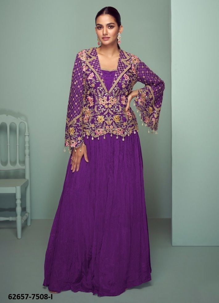 CROWN GOLD - Catalog # 62657 (Set of 6 Indo-Western Outfits) by Gulkayra Designer
