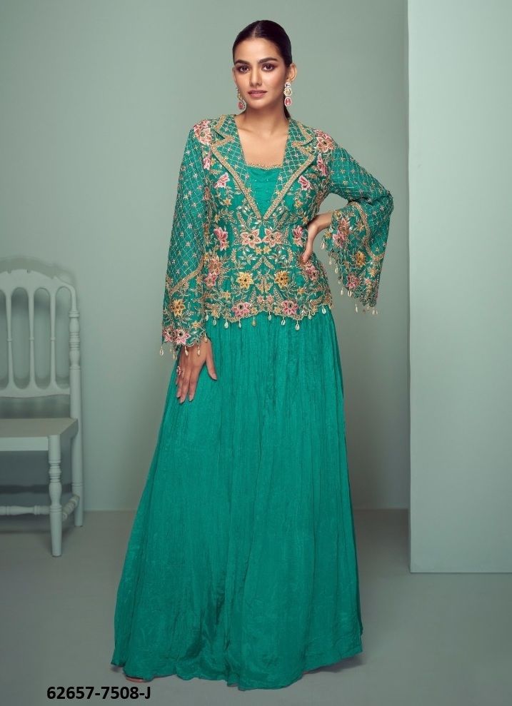CROWN GOLD - Catalog # 62657 (Set of 6 Indo-Western Outfits) by Gulkayra Designer