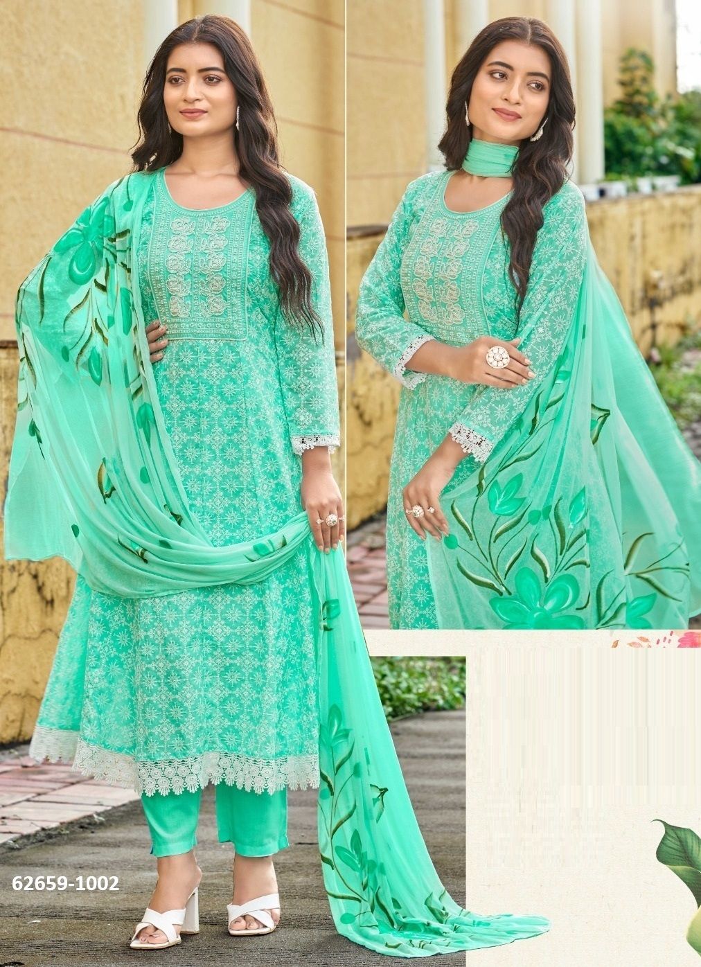 DIVA - Catalog # 62659 (Set of 4 SIZE-SETS [Readymade Salwar Suits]) by Tunic House