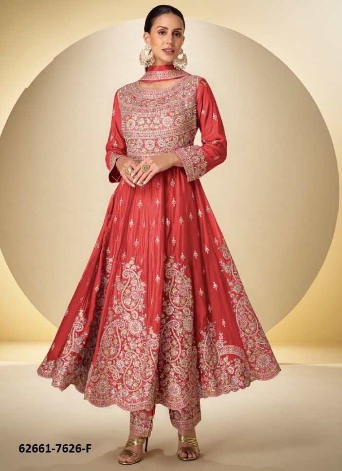 RASBARI - Catalog # 62661 (Set of 6 Readymade Salwar Suits) by Gulkayra Designer