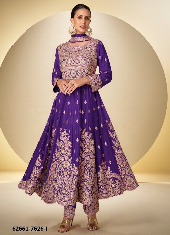 RASBARI - Catalog # 62661 (Set of 6 Readymade Salwar Suits) by Gulkayra Designer