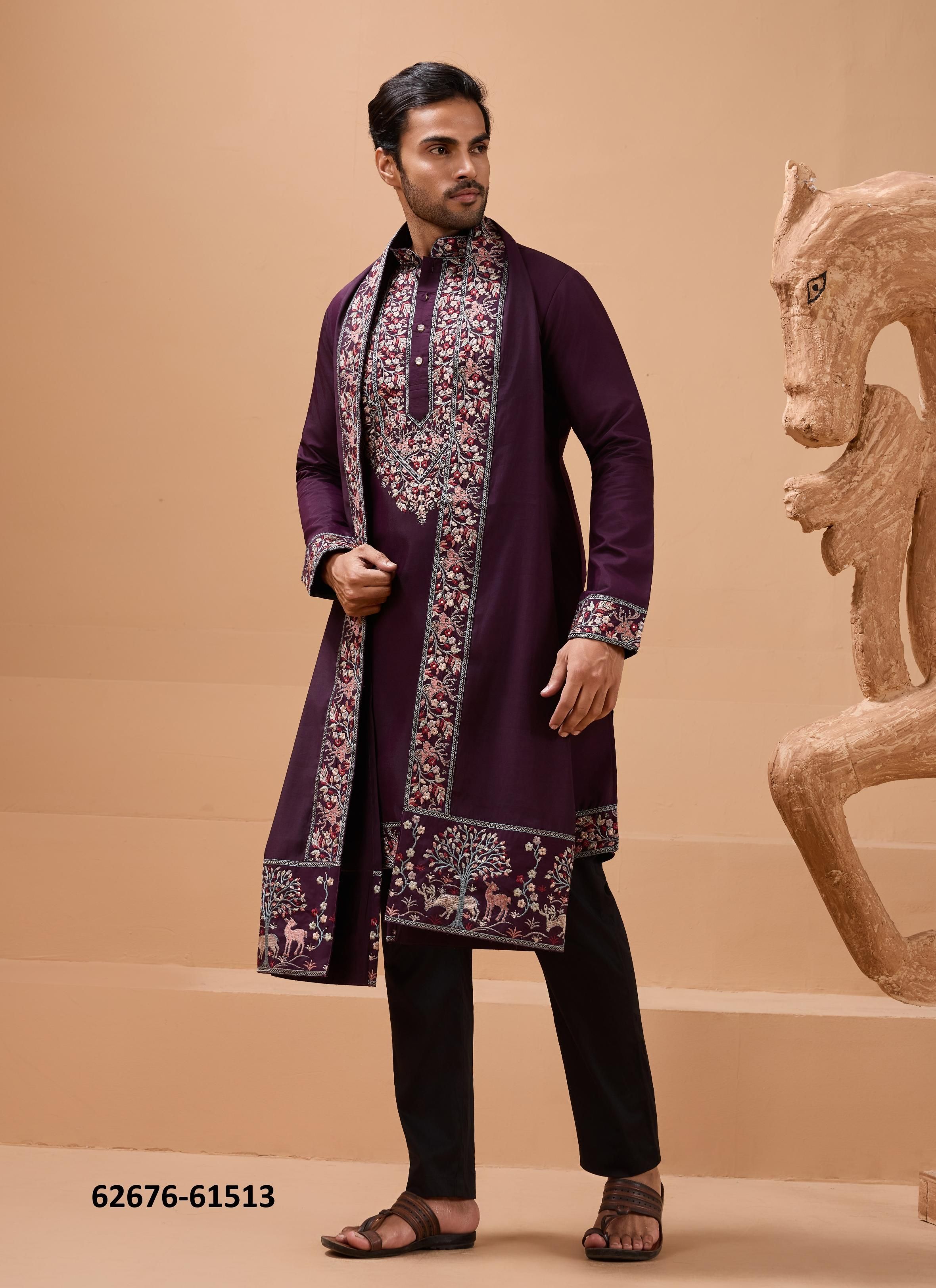 ROYAL LOOK - Catalog # 62676 (Set of 6 Men's Ethnic Wear) by Meheriya