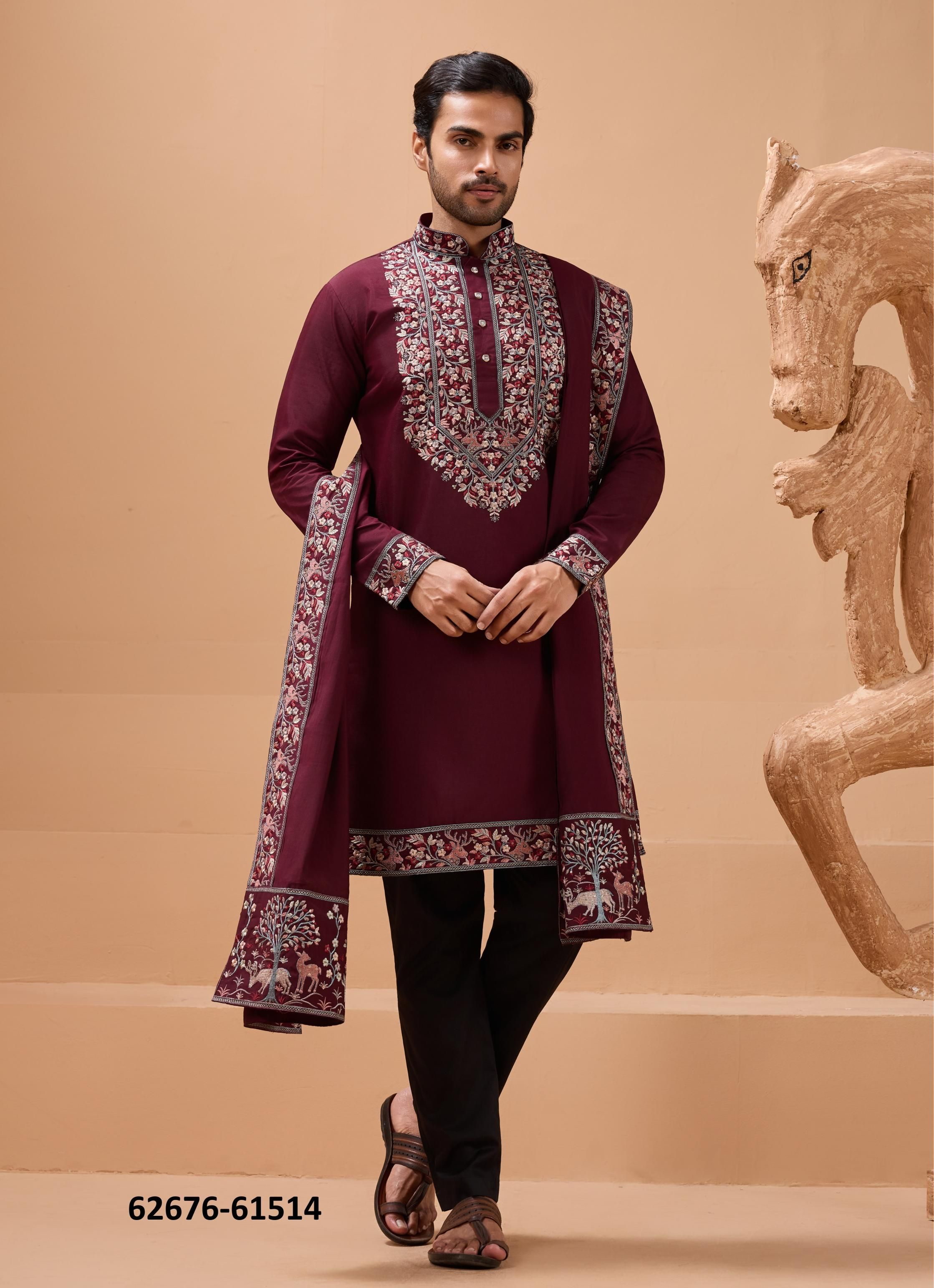 ROYAL LOOK - Catalog # 62676 (Set of 6 Men's Ethnic Wear) by Meheriya
