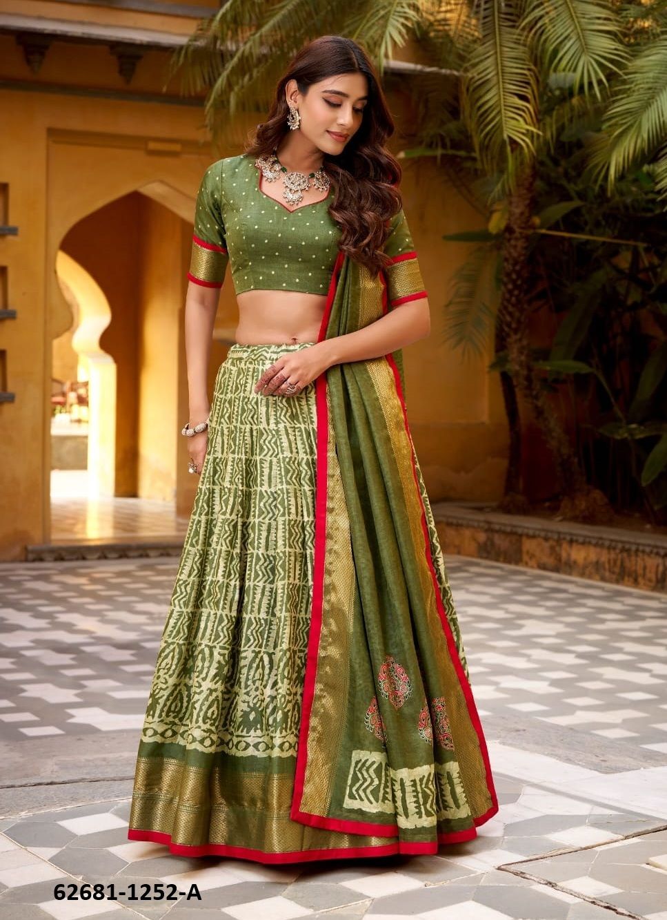ZARAKH - Catalog # 62681 (Set of 4 Semi-Stitched Lehengas) by Meheriya ZARAKH - Catalog # 62681 (Set of 4 Semi-Stitched Lehengas) by Meheriya