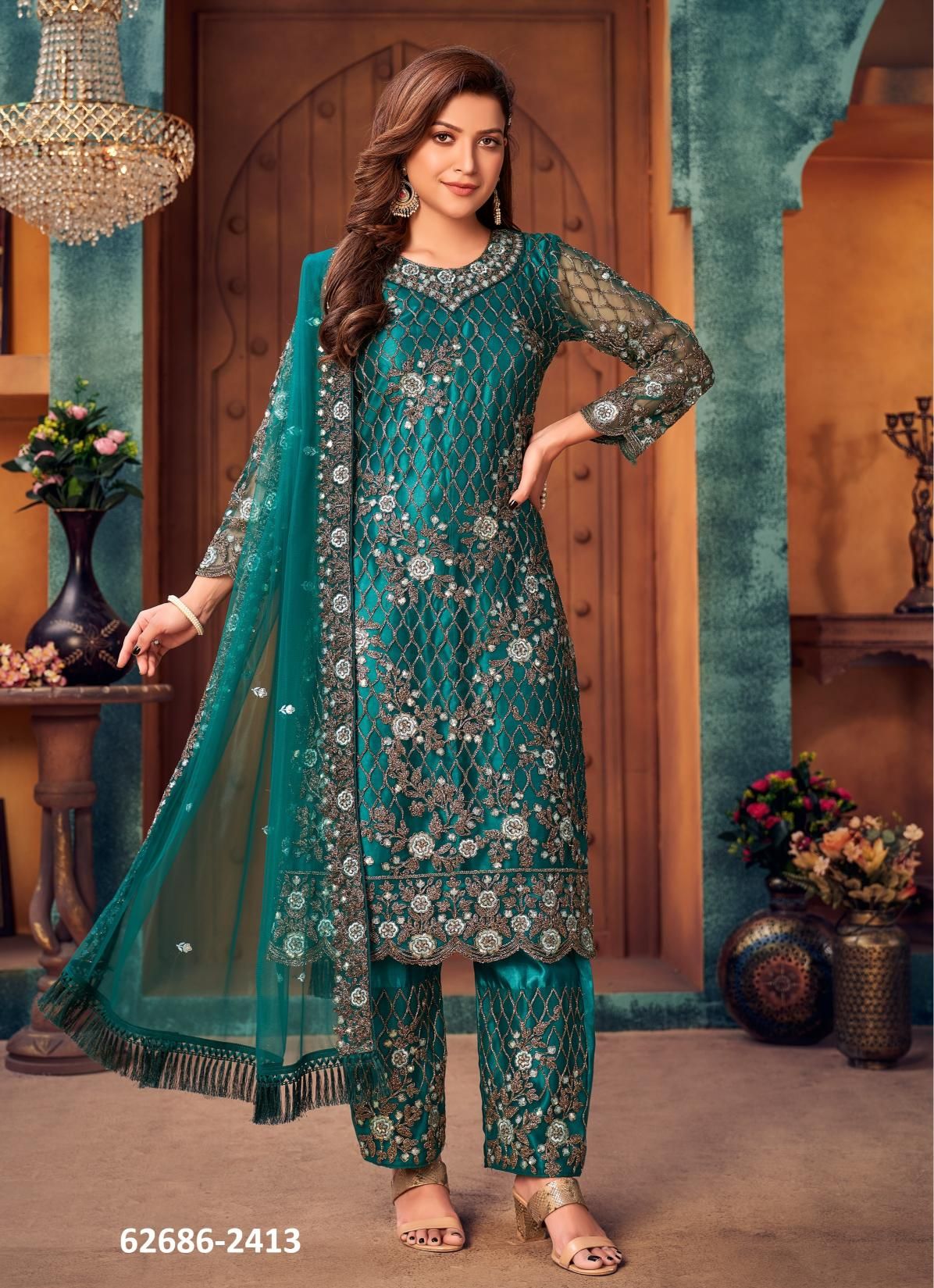 AANAYA 24 - Catalog # 62686 (Set of 4 Readymade Salwar Suits) by Serengeti