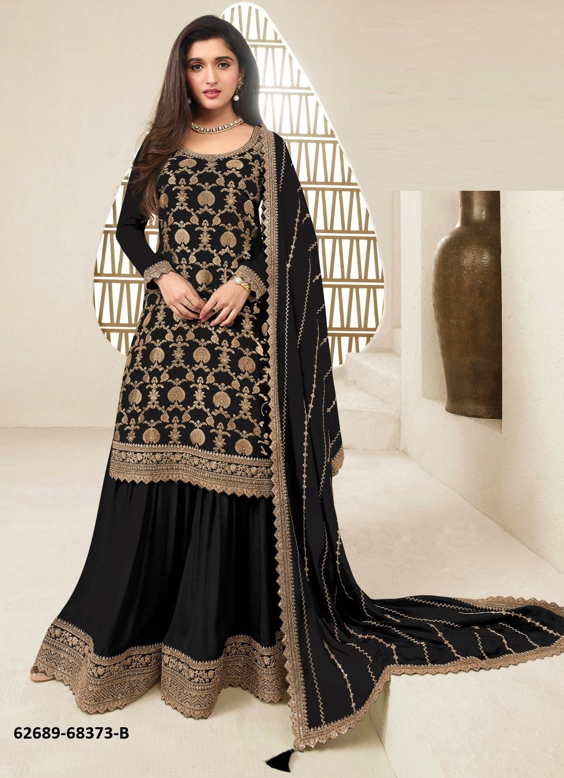 BLACK & WHITE - Catalog # 62689 (Set of 2 Semi-Stitched / Un-Stitched Suits) by Vinay Fashion LLP BLACK & WHITE - Catalog # 62689 (Set of 2 Semi-Stitched / Un-Stitched Suits) by Vinay Fashion LLP