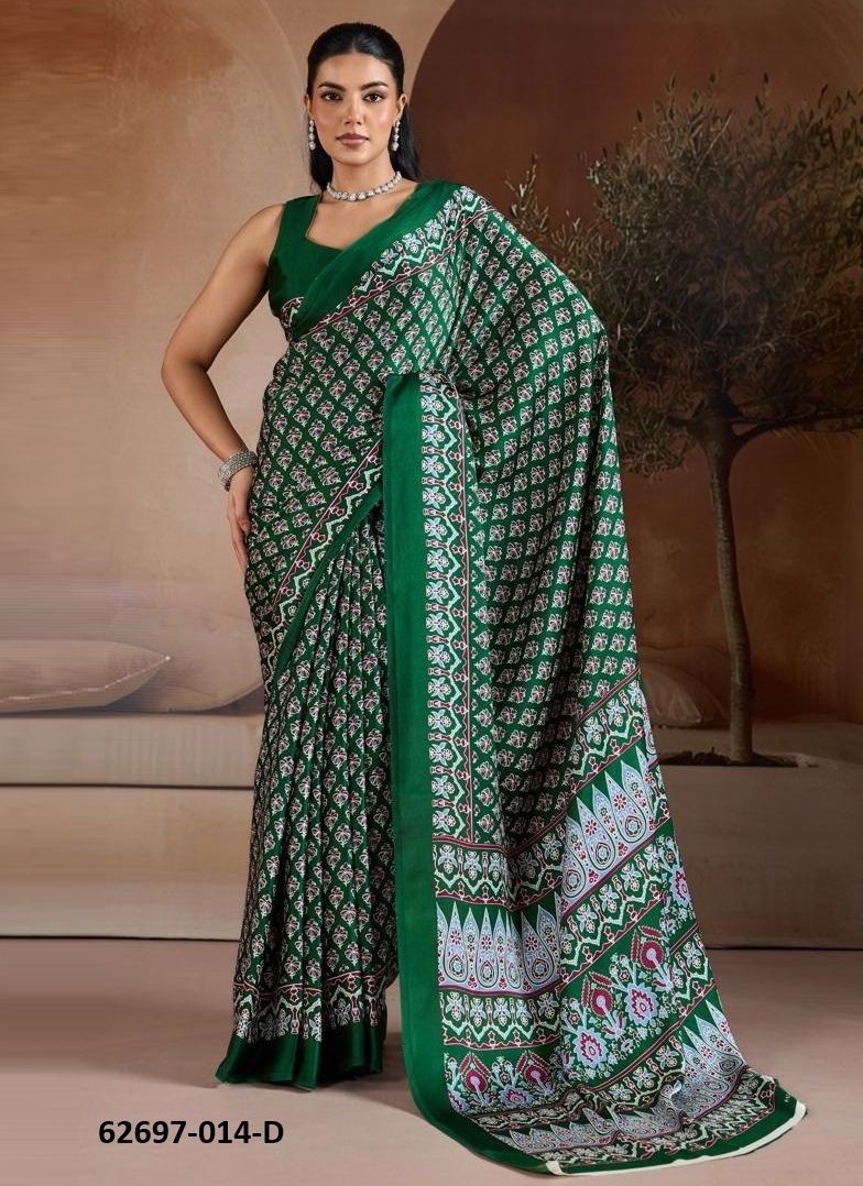 PURE AJRAKH PRINT 14 - Catalog # 62697 (Set of 6 Sarees) by Rajtex Fabrics PURE AJRAKH PRINT 14 - Catalog # 62697 (Set of 6 Sarees) by Rajtex Fabrics