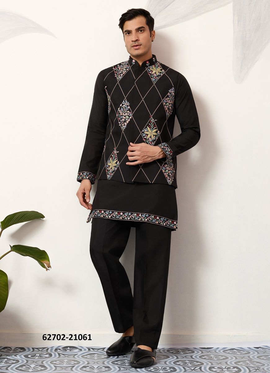 ROYAL RIVAAJ KOTI - Catalog # 62702 (Set of 3 Men's Ethnic Wear) by Desi Muse ROYAL RIVAAJ KOTI - Catalog # 62702 (Set of 3 Men's Ethnic Wear) by Desi Muse