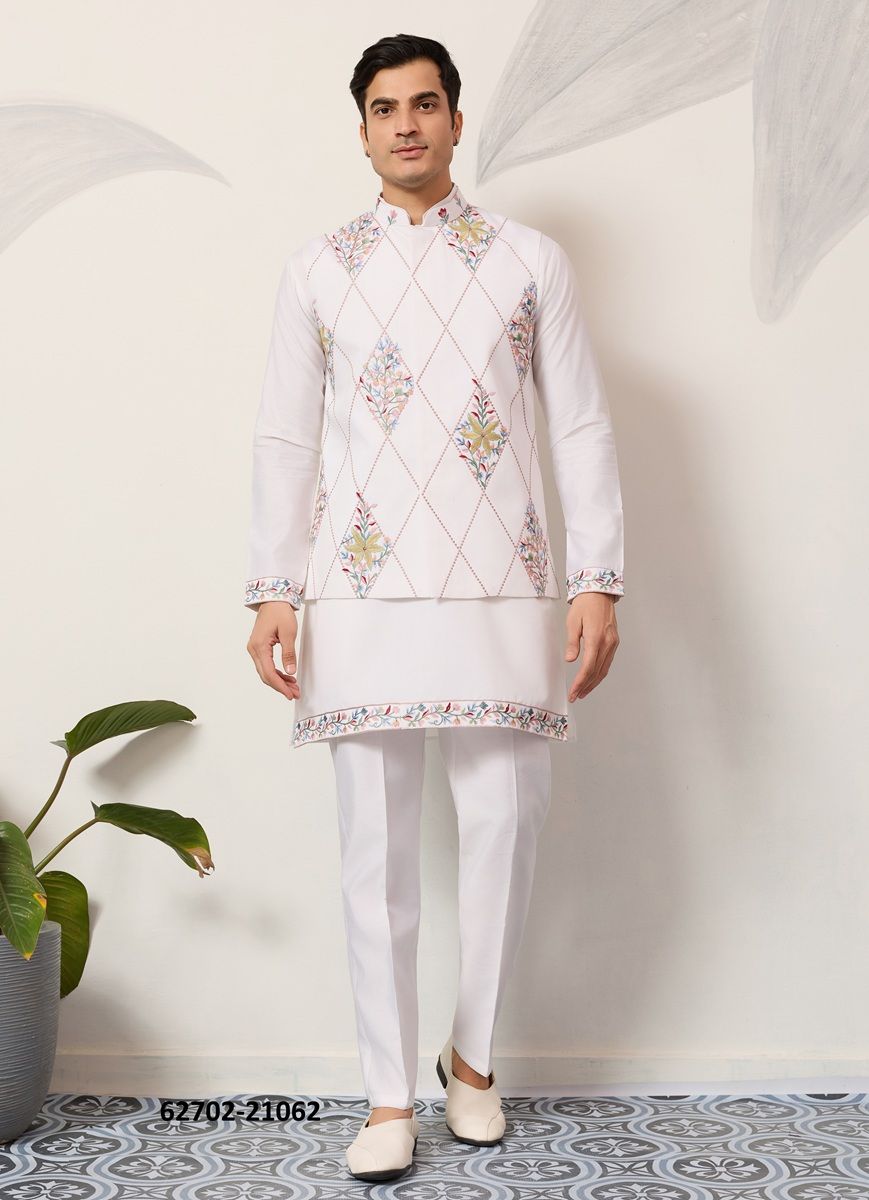 ROYAL RIVAAJ KOTI - Catalog # 62702 (Set of 3 Men's Ethnic Wear) by Desi Muse ROYAL RIVAAJ KOTI - Catalog # 62702 (Set of 3 Men's Ethnic Wear) by Desi Muse