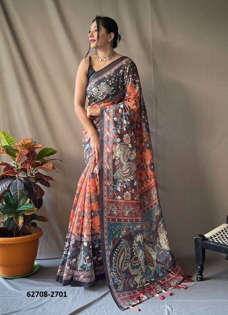 MALAI KALAMKARI 2 - Catalog # 62708 (Set of 5 Sarees) by Jagraasa MALAI KALAMKARI 2 - Catalog # 62708 (Set of 5 Sarees) by Jagraasa
