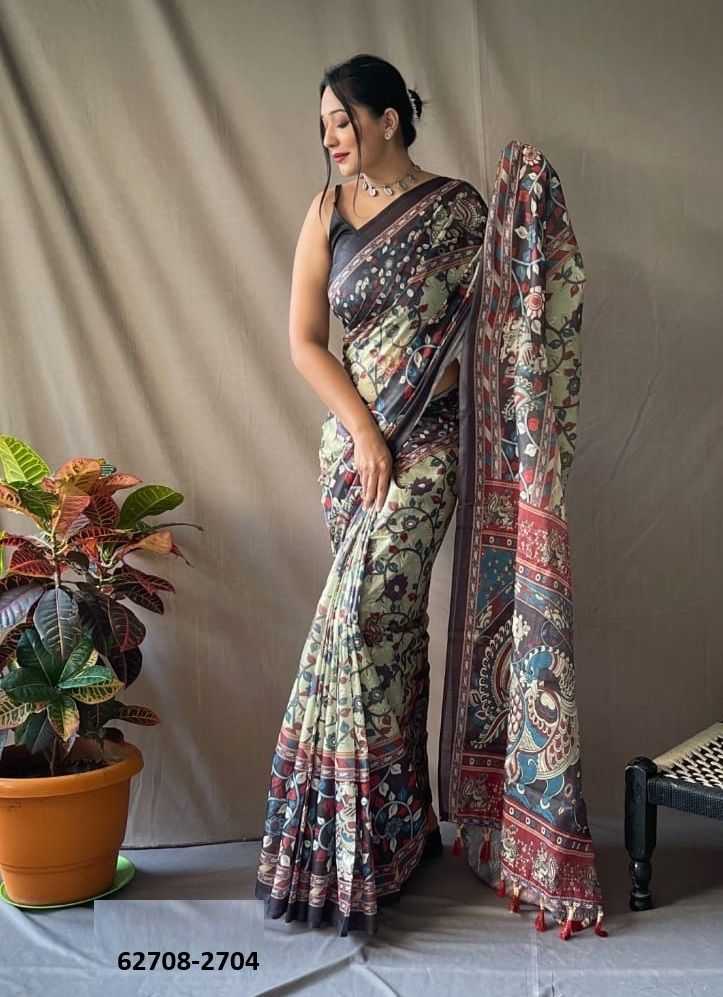 MALAI KALAMKARI 2 - Catalog # 62708 (Set of 5 Sarees) by Jagraasa MALAI KALAMKARI 2 - Catalog # 62708 (Set of 5 Sarees) by Jagraasa