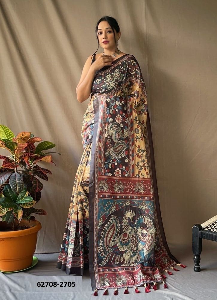 MALAI KALAMKARI 2 - Catalog # 62708 (Set of 5 Sarees) by Jagraasa MALAI KALAMKARI 2 - Catalog # 62708 (Set of 5 Sarees) by Jagraasa