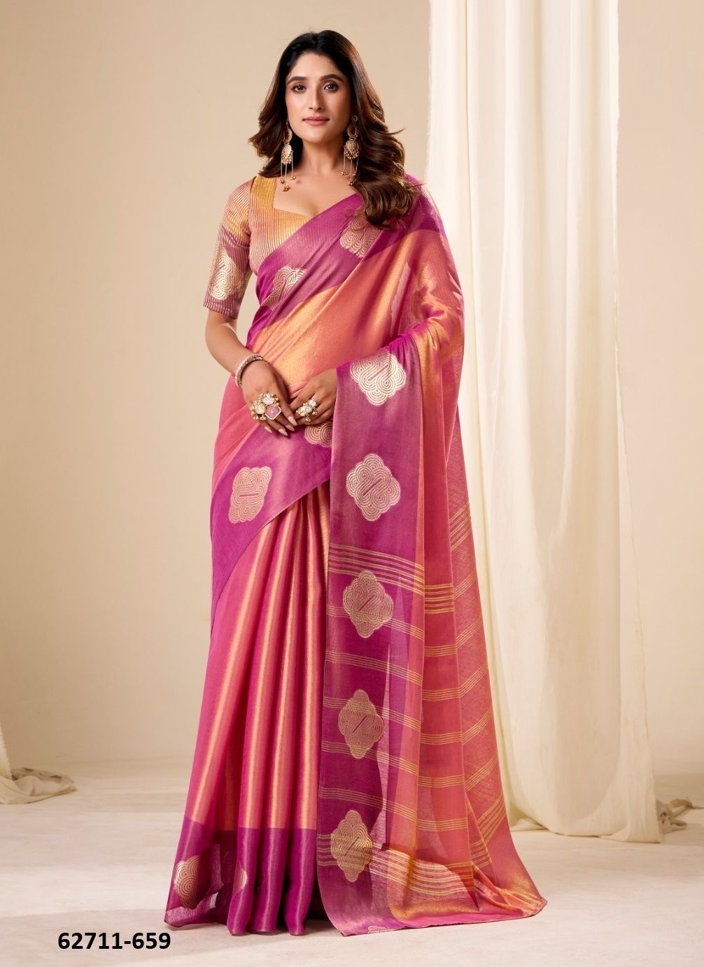 SUNLIGHT - Catalog # 62711 (Set of 6 Sarees) by Desi Muse SUNLIGHT - Catalog # 62711 (Set of 6 Sarees) by Desi Muse