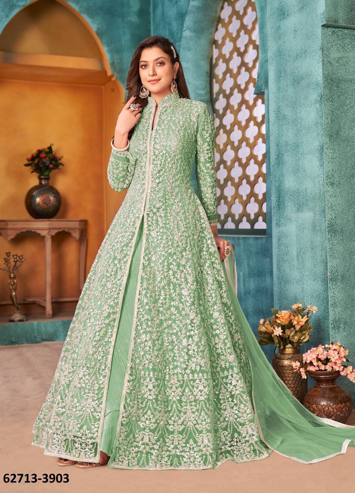 AANAYA 39 - Catalog # 62713 (Set of 4 Semi-Stitched / Un-Stitched Suits) by Meheriya