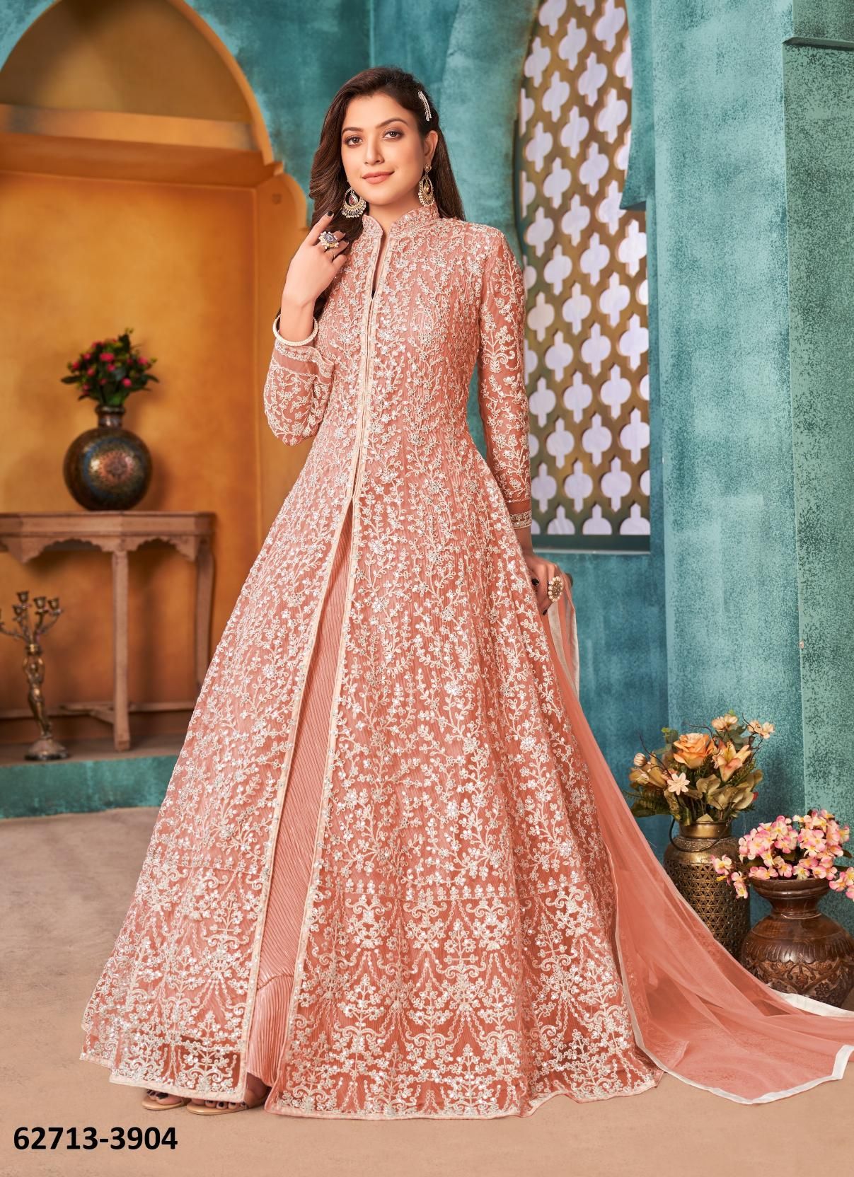 AANAYA 39 - Catalog # 62713 (Set of 4 Semi-Stitched / Un-Stitched Suits) by Meheriya