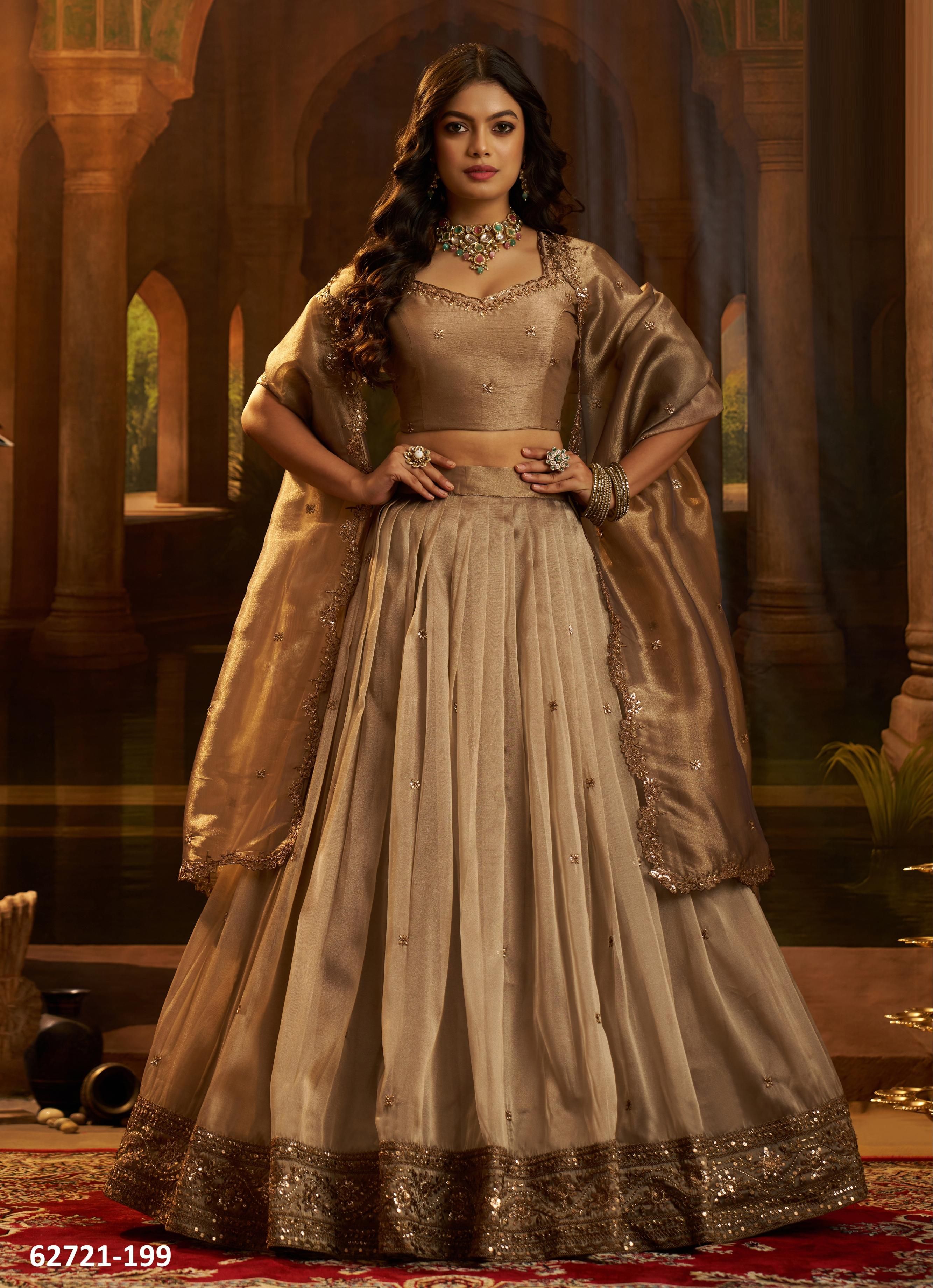 GIRLY 1 - Catalog # 62721 (Set of 4 Semi-Stitched Lehengas) by Meheriya GIRLY 1 - Catalog # 62721 (Set of 4 Semi-Stitched Lehengas) by Meheriya