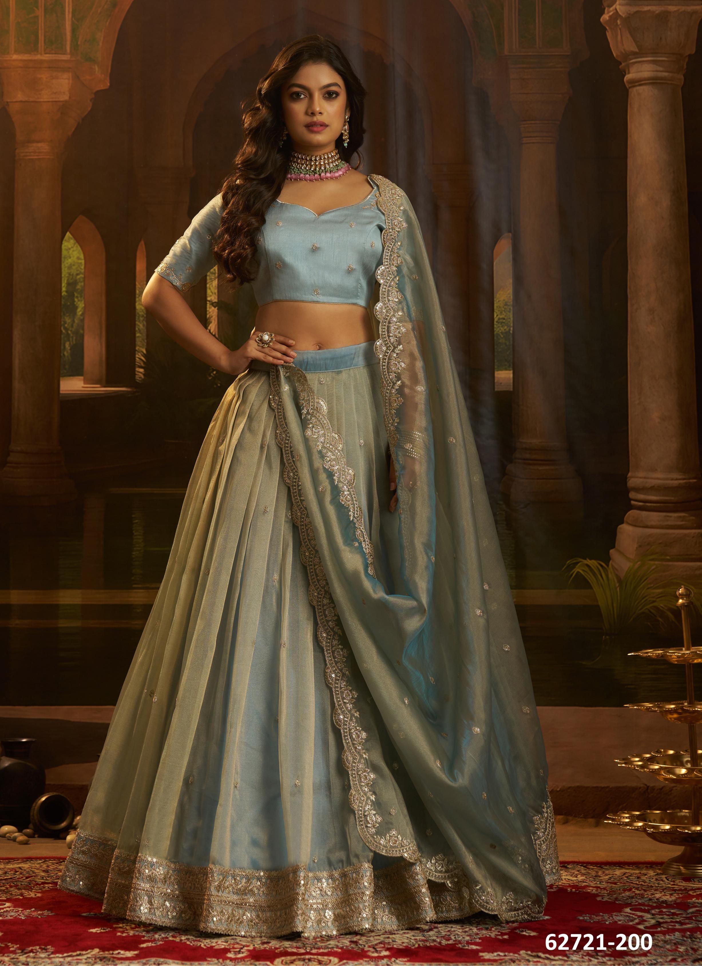 GIRLY 1 - Catalog # 62721 (Set of 4 Semi-Stitched Lehengas) by Meheriya GIRLY 1 - Catalog # 62721 (Set of 4 Semi-Stitched Lehengas) by Meheriya
