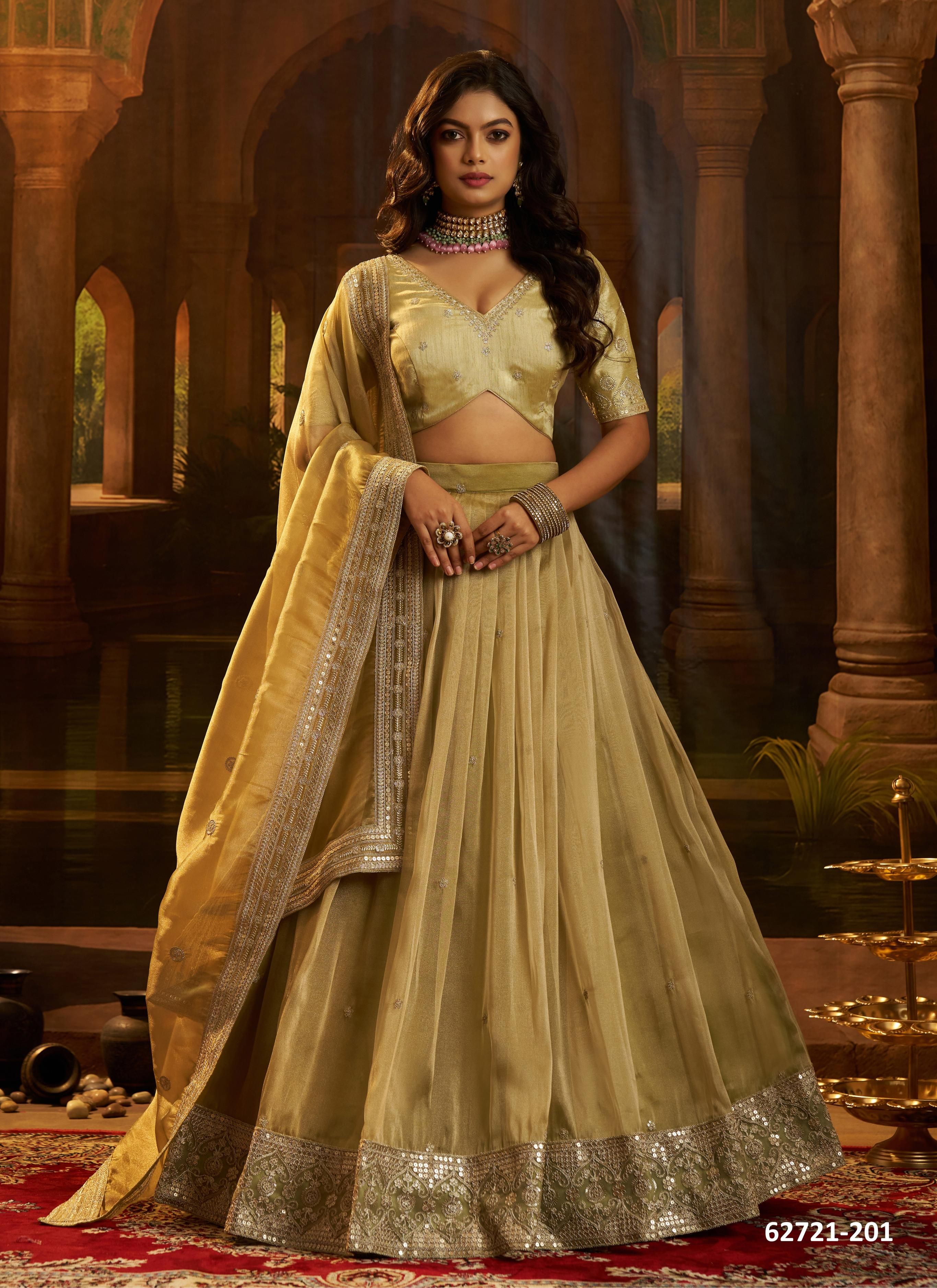 GIRLY 1 - Catalog # 62721 (Set of 4 Semi-Stitched Lehengas) by Meheriya GIRLY 1 - Catalog # 62721 (Set of 4 Semi-Stitched Lehengas) by Meheriya