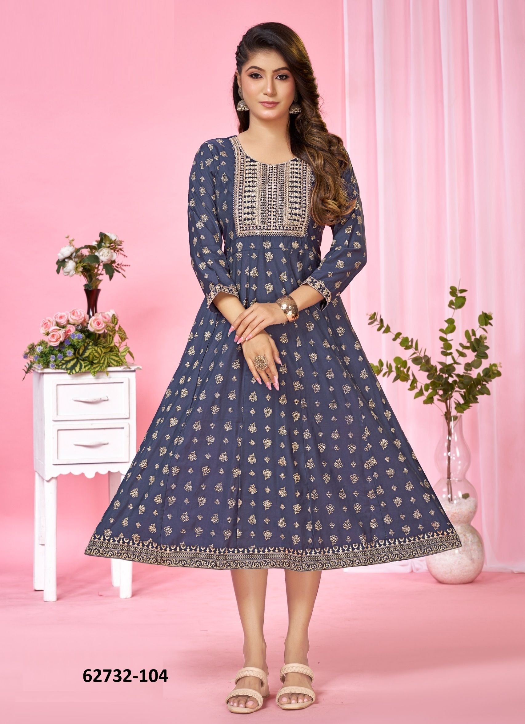 PREMEY - Catalog # 62732 (Set of 6 Readymade Women's Kurtis / Tops) by Dee Cee
