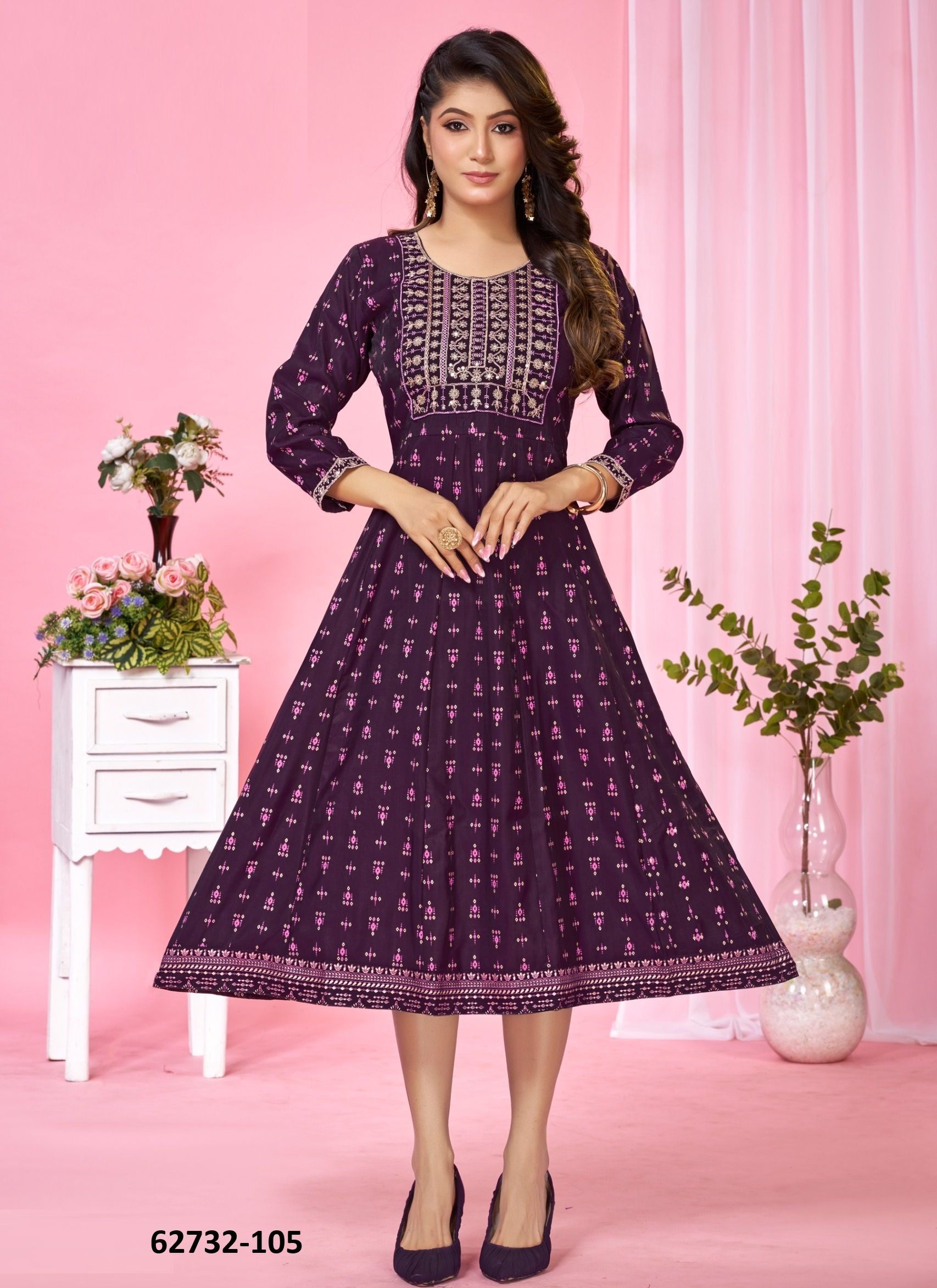 PREMEY - Catalog # 62732 (Set of 6 Readymade Women's Kurtis / Tops) by Dee Cee