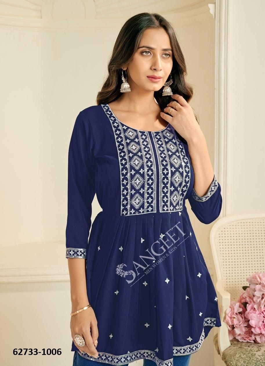AASHINI 2 - Catalog # 62733 (Set of 8 Readymade Women's Kurtis / Tops) by Sangeet AASHINI 2 - Catalog # 62733 (Set of 8 Readymade Women's Kurtis / Tops) by Sangeet
