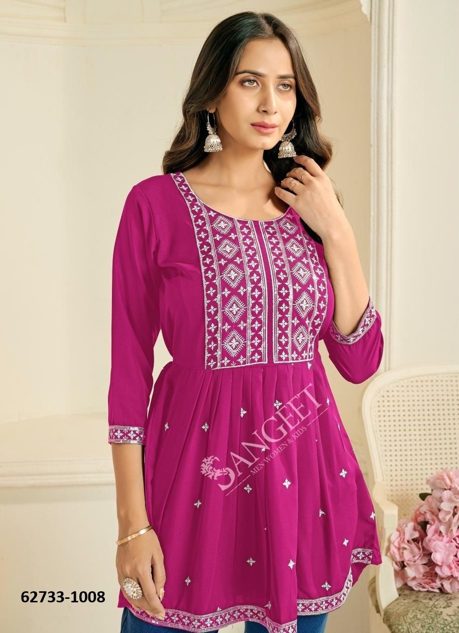 AASHINI 2 - Catalog # 62733 (Set of 8 Readymade Women's Kurtis / Tops) by Sangeet AASHINI 2 - Catalog # 62733 (Set of 8 Readymade Women's Kurtis / Tops) by Sangeet
