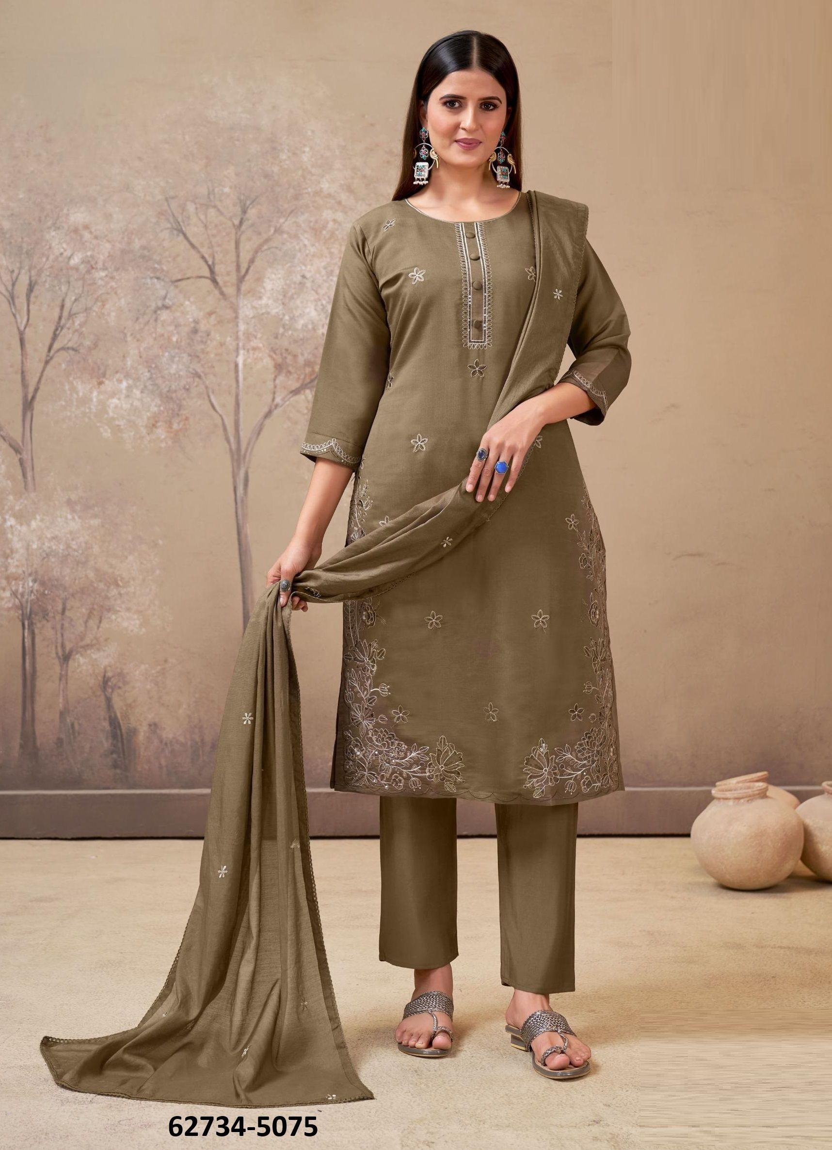 HIBA - Catalog # 62734 (Set of 4 Readymade Salwar Suits) by Meheriya