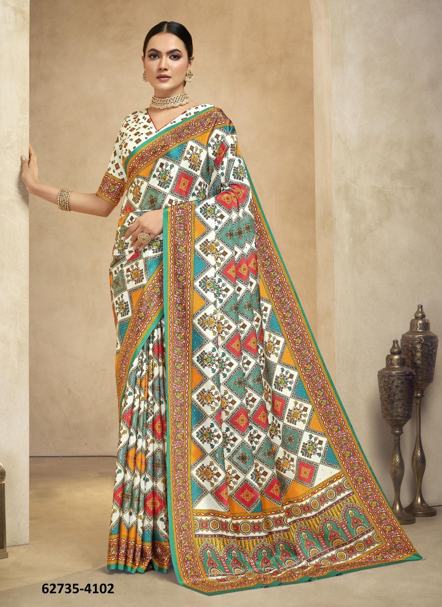ROYALE - Catalog # 62735 (Set of 10 Sarees) by Desi Muse