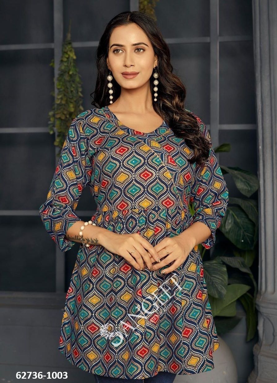 RANGOLI 1 - Catalog # 62736 (Set of 4 Readymade Women's Kurtis / Tops) by Sangeet