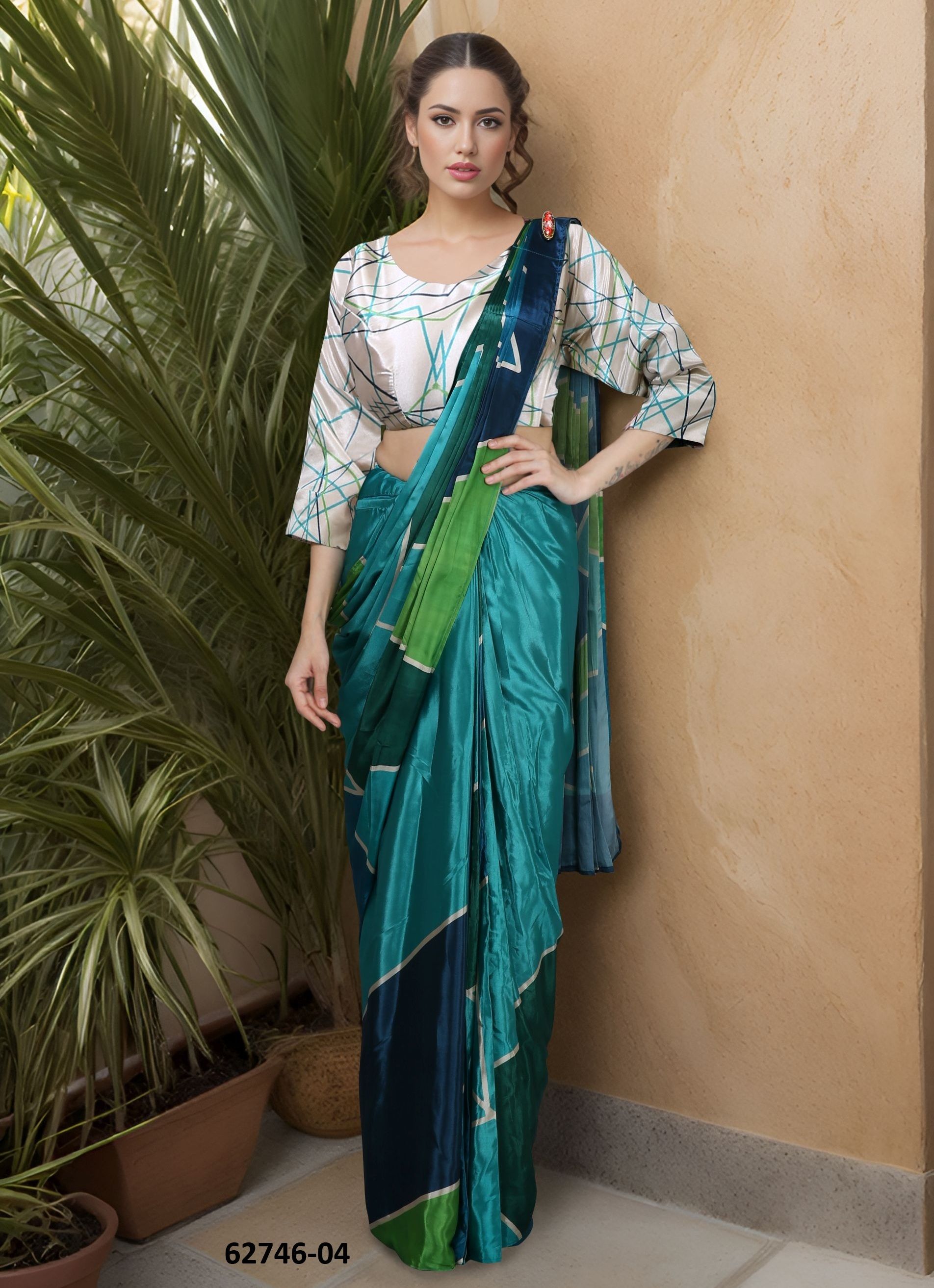 HISO - Catalog # 62746 (Set of 5 Sarees) by Serengeti HISO - Catalog # 62746 (Set of 5 Sarees) by Serengeti