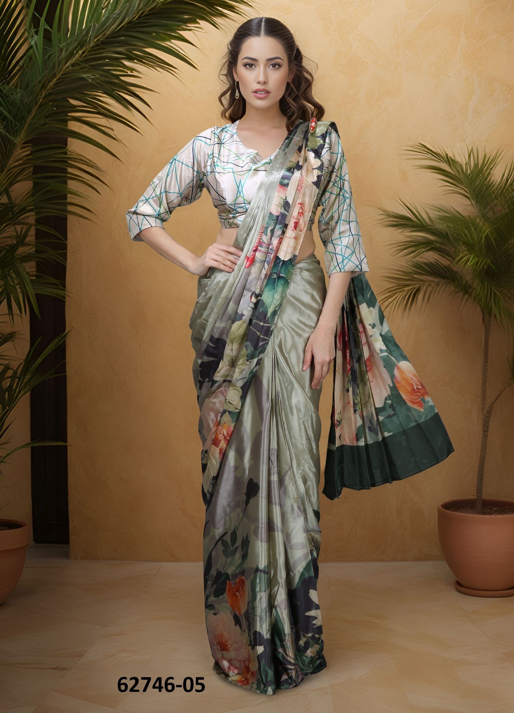 HISO - Catalog # 62746 (Set of 5 Sarees) by Serengeti HISO - Catalog # 62746 (Set of 5 Sarees) by Serengeti