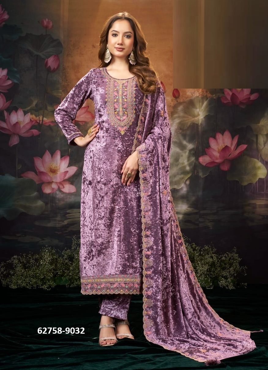 TANYA - Catalog # 62758 (Set of 4 Readymade Salwar Suits) by Rangoon