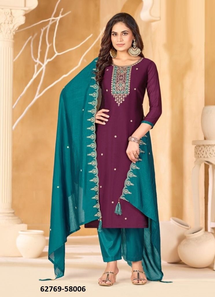 SUKANYA - Catalog # 62769 (Set of 12 Readymade Salwar Suits) by Desi Muse