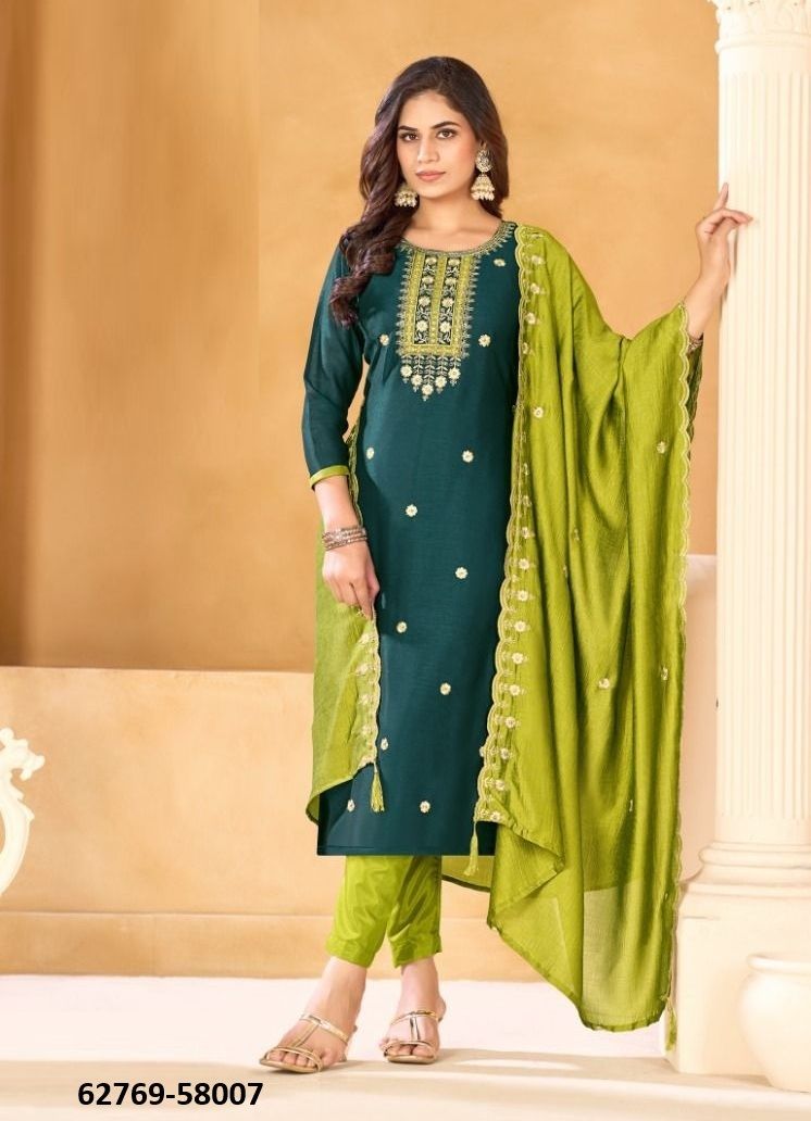SUKANYA - Catalog # 62769 (Set of 12 Readymade Salwar Suits) by Desi Muse