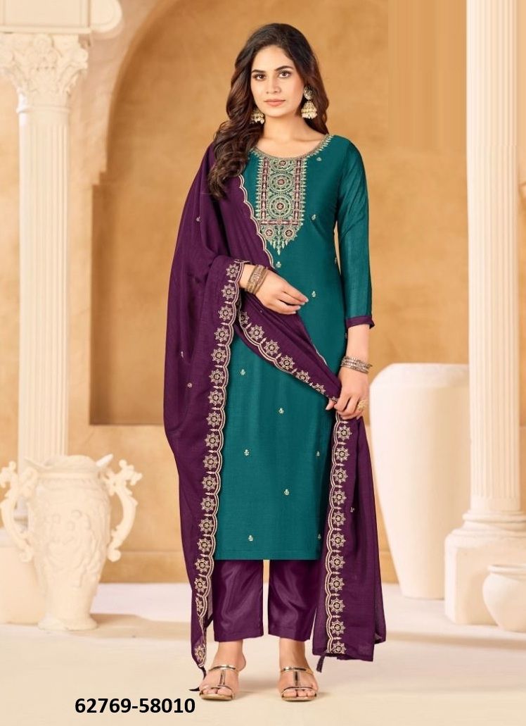 SUKANYA - Catalog # 62769 (Set of 12 Readymade Salwar Suits) by Desi Muse