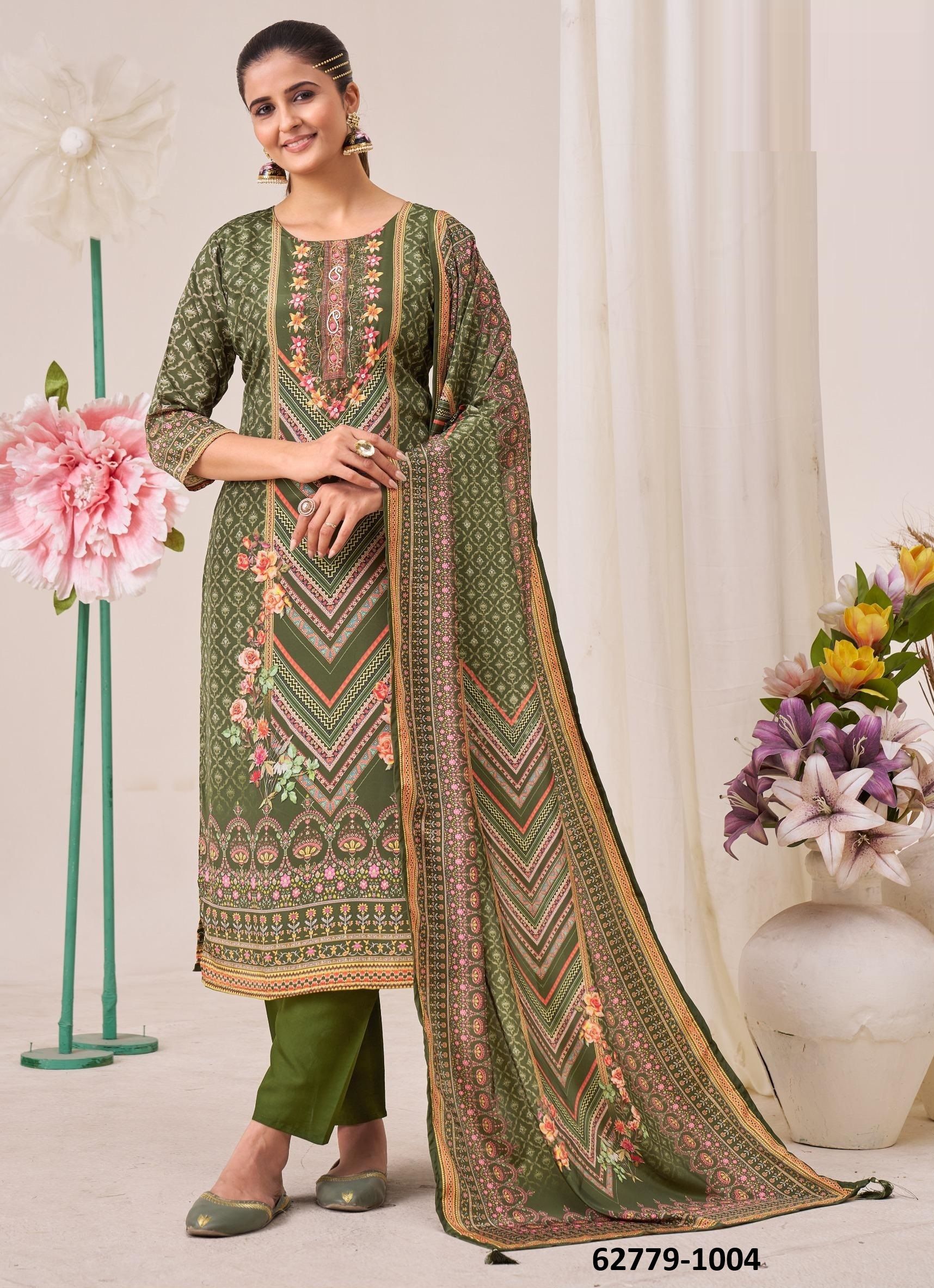 GURLEEN - Catalog # 62779 (Set of 4 Readymade Salwar Suits) by Desi Muse
