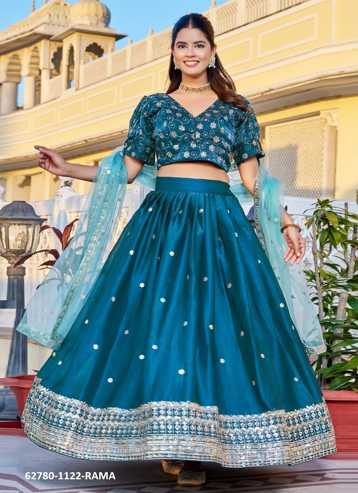 JIMMY CHOO SERIES 1122 - Catalog # 62780 (Set of 2 Readymade Lehengas) by Damac Couture JIMMY CHOO SERIES 1122 - Catalog # 62780 (Set of 2 Readymade Lehengas) by Damac Couture