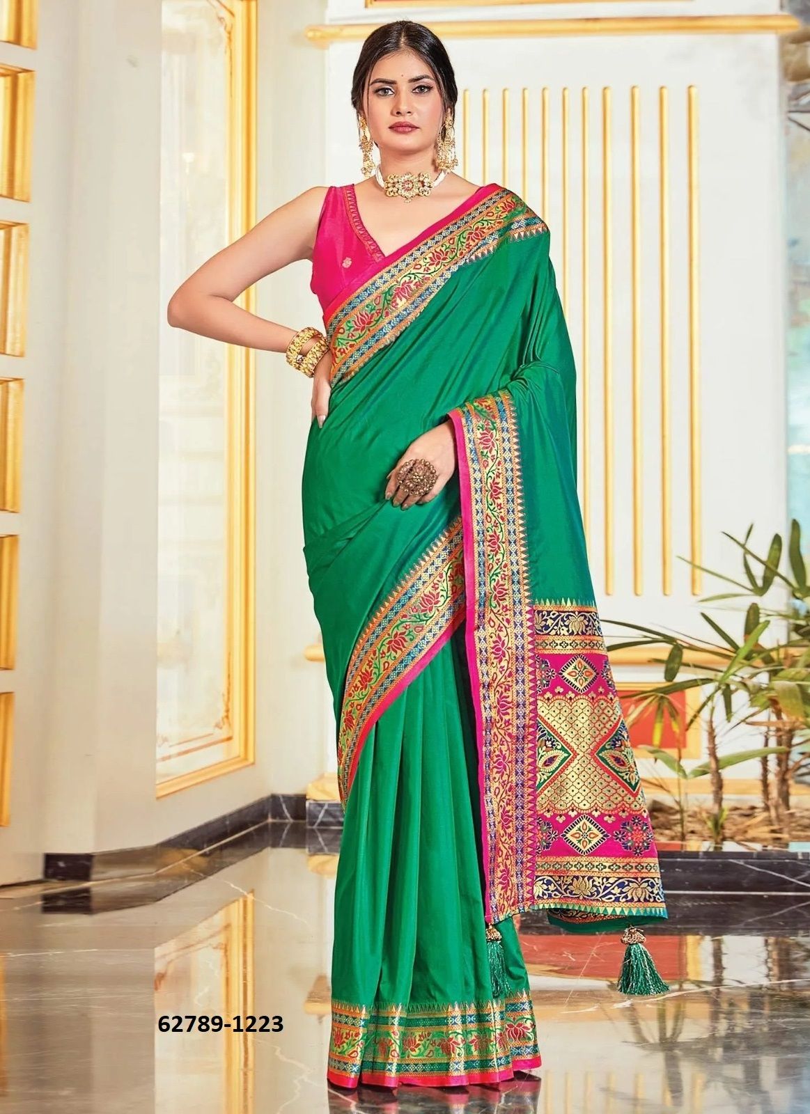 KAYAN SILK 2 - Catalog # 62789 (Set of 6 Sarees) by Damac Couture